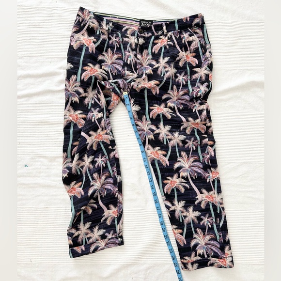 Scotch & Soda Twilt Palm Tree Printed Pleated Chino Linen Blend Pant - Picture 14 of 16